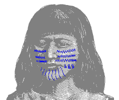 Wailaki tatoos illustration from Powers p.116, plate 1
